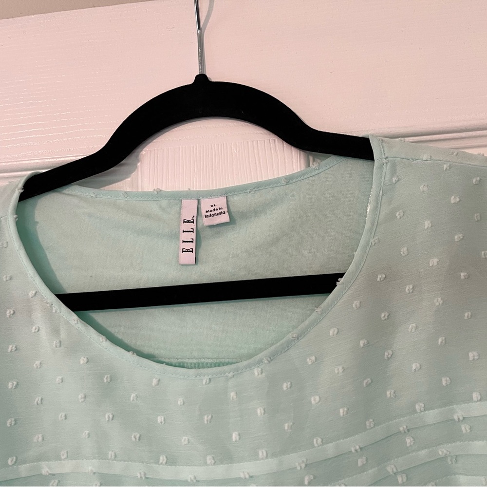 Elle Light Green Textured Blouse